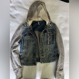 Free People Distressed Denim Jacket Size Small